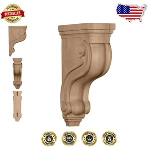 Stunning Red Oak Corbels 3.875"W x 8"D x 13"H - Enhance Your Interior Design - Picture 1 of 6