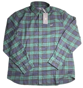 Vineyard Vines Classic Fit Blackwatch Flannel Charleston Green Stretch Sz L New - Picture 1 of 8