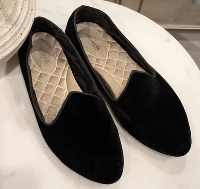 Birdies The Heron Mocasines de Terciopelo Negro para Mujer 8.5 Terciopelo Zapatilla para Fumar Foto 1 de 4