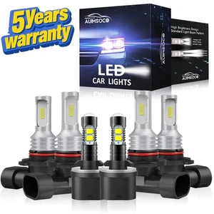 For GMC Envoy XUV 2004-2005 LED Headlights + Fog Light Bulbs Combo 6000K White - Picture 1 of 13