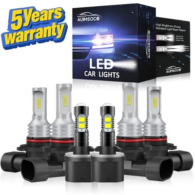 For GMC Envoy XUV 2004-2005 LED Headlights + Fog Light Bulbs Combo 6000K White - Image 1 of 4