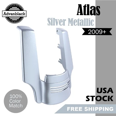 Atlas Silver Metallic Dual Cutout Stretched Rear Fender Extension Fit 09+ Harley - Image 1 of 4