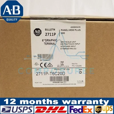 2711P-T6C20D New AB PanelView Plus 600 2711P-T6C20D Factory Sealing US Free Tax - Image 1 of 4