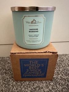 Bath & Body Works 3 Wick Candle - Lakeside Morning Brand New - Picture 1 of 2