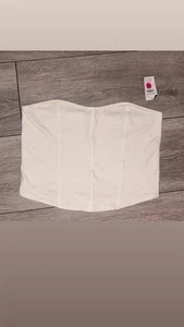 Hollister Talla Grande Blanco Tubo Top Corto Tanque Nuevo Con Etiquetas  - Imagen 1 de 6