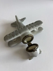 Vintage Keramik grau Flugzeug Schmuckschatulle UNIKAT Design - Bild 1 von 14
