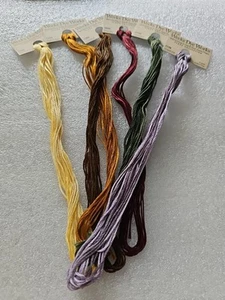 Weeks Dye Works Floss Collection Lot of 6 Cotton Hand Dyed 5 yards 6-strand - Picture 1 of 6