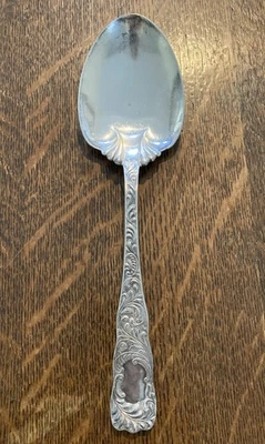 Vintage Rogers & Hamilton silver-plate LG serving spoon 1889 Monarch 2-3/8” Wide - Image 1 of 4