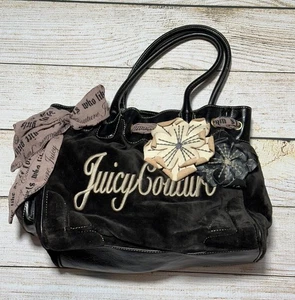 Soñador Juicy Couture 2008 vintage de cuero y terciopelo - marrón/rosa nuevo sin etiquetas - Imagen 1 de 11