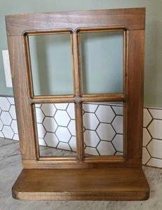 Vintage wood Window Pane Wall Display Shelf Art Decor Knick Knacks cottage core - Picture 1 of 12