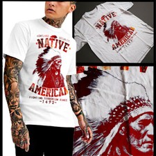 Native American Indian Chief With Headdress Men Short Sleeve T-Shirt New cotton 