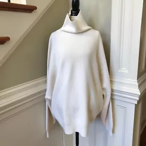 RAEY Rippstrick Pullover Damen Große XL Creme Elfenbein Rollkragen Langarm Wolle - Bild 1 von 10