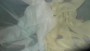 AQUA SAGE GREEN SILK OMBRE CHIFFON FABRIC, 148cm WIDE, SOLD PER METRE, NEW, AUST - Picture 1 of 4