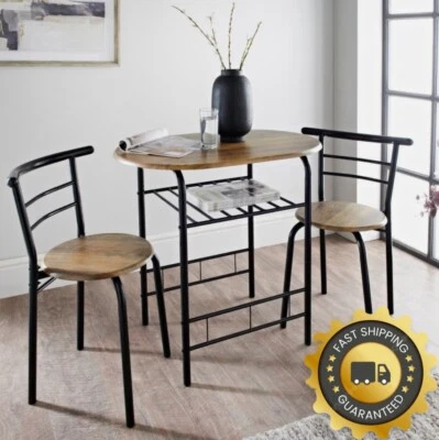 Small Dining Table And Chairs Modern Oval Bistro Set Small Breakfast Kitchen - Image 1 of 4