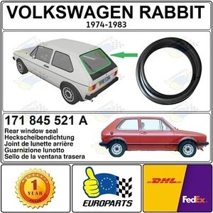 Volkswagen Golf Rabbit MK1 74-83 Rear Window Rubber Seal Weatherstrip 171845521A - Foto 1 di 9
