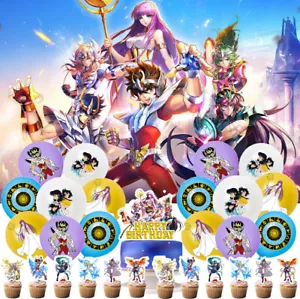 Saint Seiya Cumpleaños Decoración Fiesta Suministros Set Globos Pasteles Toppers Banner - Imagen 1 de 7