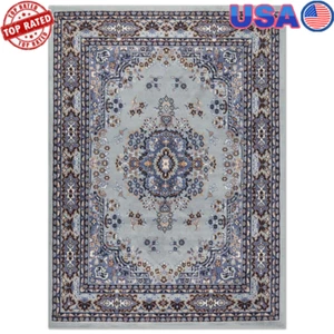 Traditional Area Rug Medallion Pattern Soft Stain Resistant High Traffic Indoor - Picture 1 of 7