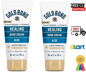 Gold Bond Healing Hand Cream, With Aloe, Hand Lotion for Dry Skin 3 oz. (Pack 2] - Picture 1 of 6