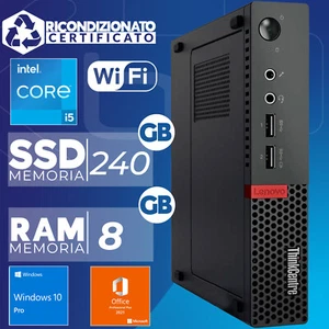 Lenovo Mini Ordinateur PC Bureau i5 8GB 240GB SSD Wifi Office ( Remis à Neuf) - Photo 1/3