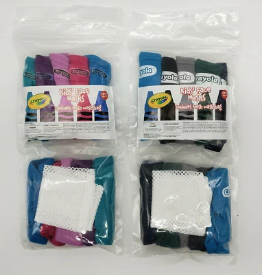 Crayola  ~ 5 Kids' Reusable Cloth Face Masks w/ Mesh Wash Bag ~ NIP ~ You Choose - Image 1 of 4