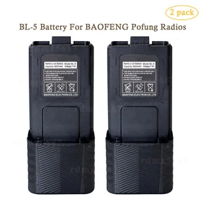 2PC Battery BL-5 For BAOFENG Pofung DM-5R UV-5R UV-5RA UV-5B Replacement - Picture 1 of 6