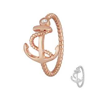 Treuheld® - 925 Sterling Silber Ring - Anker - Kristall (6429) - Bild 1 von 3
