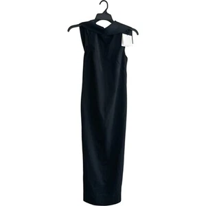 Massimo Dutti Damen Midikleid XS schwarz tiefer Ausschnitt tiefer Rücken 9242/952 Neu mit Etikett - Bild 1 von 11