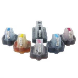 6 szt. Wkład atramentowy wielokrotnego napełniania do HP 02 C5180 C6180 D7360 + 6x100ml butelek z tuszem - Zdjęcie 1 z 3