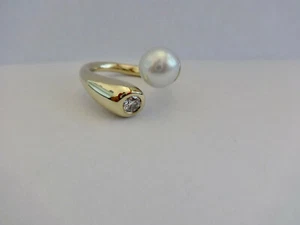 * Anillo de diseño "oferta especial" Perla del Mar del Sur brillante 0,25 quilates todos los tamaños de anillo * - Imagen 1 de 7
