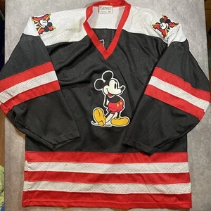 Vintage Mickey Mouse Hockey Jersey Medium / Large Genus Disney Embroidered 90s - Picture 1 of 12
