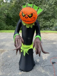 Gemmy Airblown Inflatable 5.5' Light Up LED Pumpkin Reaper Halloween Decoration - Picture 1 of 9