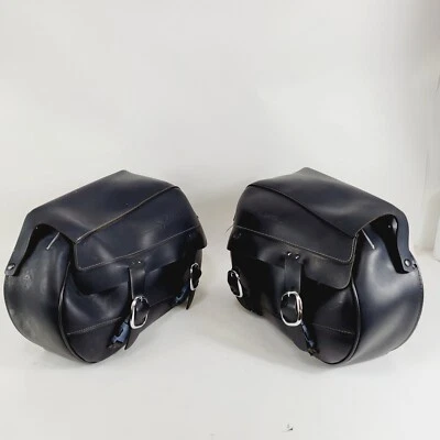 Genuine 1998-2003 Harley Davidson Sportster 883 XL 1200 OEM Leather Saddlebags - Image 1 of 4