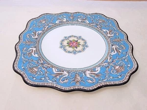 Plato de ensalada cuadrado central floral azul turquesa florentino Wedgwood 8" 632 - Imagen 1 de 4