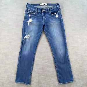 Pantalones de mezclilla para mujer Abercrombie and Fitch, talla 6, envejecidos, azul Capri, lavado oscuro - Imagen 1 de 14