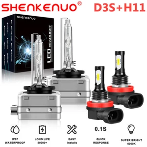 For GMC Acadia 2013-2018 Xenon HID Headlight HI/LO & LED Fog Light Bulbs White - Picture 1 of 12