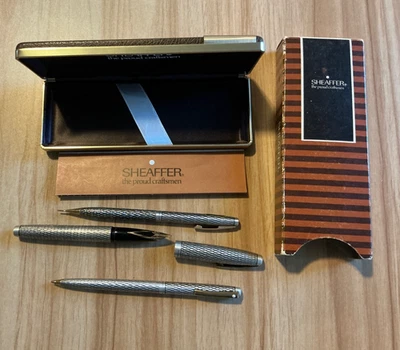JUEGO DE 3 PIEZAS SHEAFFER IMPERIAL PLATA ESTERLINA VINTAGE AÑOS 70 NOS Foto 1 de 4