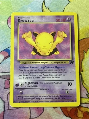 Drowzee - 54/82 - Pokémon Team Rocket 2000 - Unlimited Common WOTC Card MP - Image 1 of 2