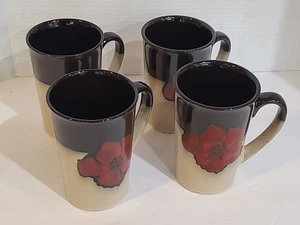 Pfaltzgraff Painted Poppies 18 oz. Latte/Coffee Mug, Set Of 4 New. - Picture 1 of 5