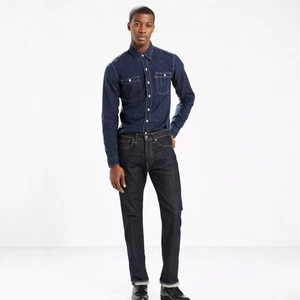 Levi’s 505 Regular Fit Men's Jeans Straight Leg Tumbled Rigid Dark Wash W38xL34 - Picture 1 of 3