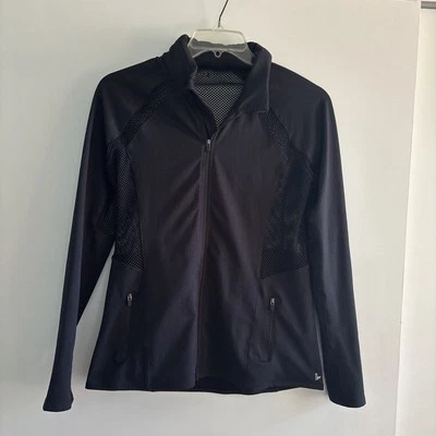 Demi Lovato Fabletics Black Mesh Workout Jacket With Hidden Hood Size L - Image 1 of 4