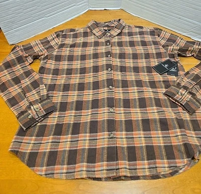 Volcom Plaid To See You Flannel Shirt Ladies S/M See Measurements Gorpcore NWT  - Image 1 of 4
