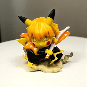 4" Pikachu Zenitsu Figure, Pokémon x Demon Slayer Anime Model Collectible Gift - Picture 1 of 5