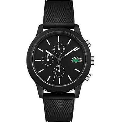 Lacoste 12.12 Men's Chronograph TR90 Case Quartz Watch 44mm, Black/White - Image 1 of 4