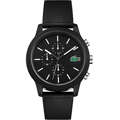 Lacoste 12.12 Black Chronograph Silicone Strap 2010972 Watch