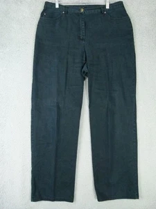 Ruby Rd. Womens 12 32x28 Black Flat Front Straight Pants - Picture 1 of 6