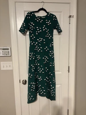 BODEN Womens Midi Dress Leonie Ponte Green Floral Jersey Knit Sz 6L Preppy EUC - Image 1 of 4