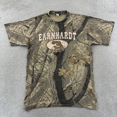 Vintage Dale Earnhardt Shirt Men XL Hardwoods Camo Short Sleeve Sport 90s Nascar - Image 1 of 4