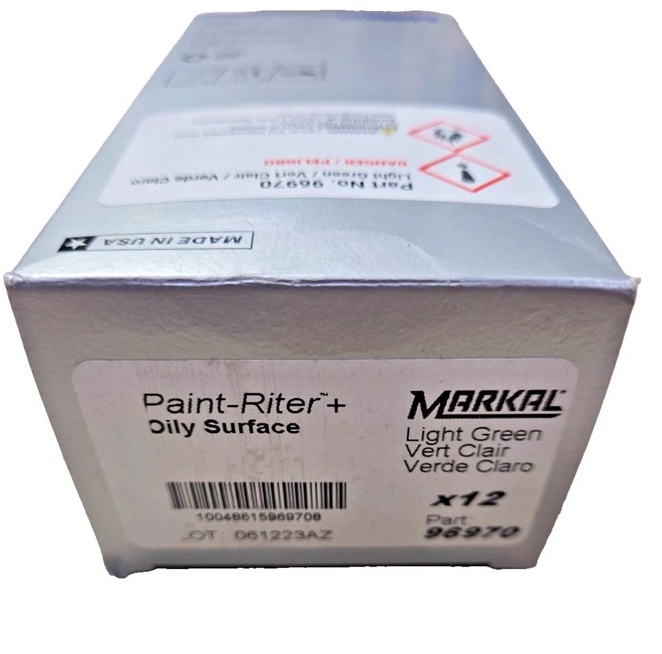Marcador de pintura MARKAL 96970, permanente, color verde claro + caja de 12 NUEVO Foto 1 de 1