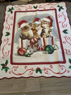 Tiro de gatito de Navidad acolchado, EC Foto 1 de 3