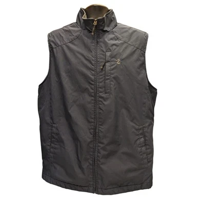 IZOD Fleece Lined Windbreaker Vest Mens Large Midnight Zip Up Golf Layer 606424 - Image 1 of 4
